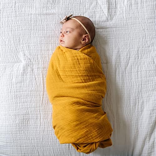Natemia 4 Опаковки - Муслиновое пеленальное одеяло - 2 слоя, Голям, 47 x 47, Лесно и дышащее Бамбуковое Детско Пеленальное покривки