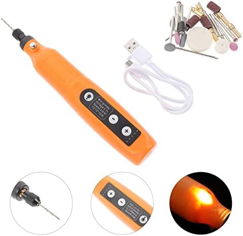 Безжична Пила за нокти Мини-Набор от Безжични Въртящи се инструменти: USB-кабел за зареждане Въртящ се инструмент с 24 Аксесоари за Шлифоване,