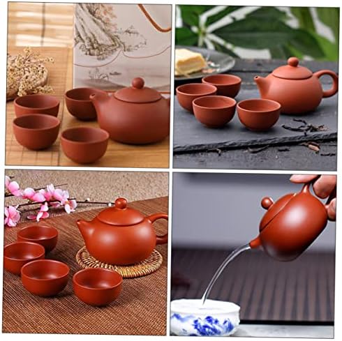 Yardwe 1 Комплект, Комплект Манекени от Лилава Глина, Китайски Чайник Zisha, Кана за Рассыпчатого Чай, Портативна Готварска Печка,