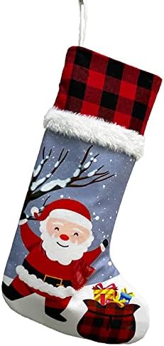 Коледни Чорапи VAKRE, Коледна Украса, Коледни Чорапи, Окачване Коледна, Коледни Чорапи с Принтом Старец-елен, Чорапи С Голям Принтом - Old
