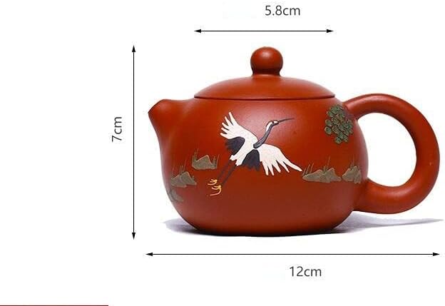 Чайник Zisha Yixing Чайник, Ръчна изработка Кунг-фу Чай и Прибори Лилави Глинени Съдове за Напитки Dahongpao Кран Чайник