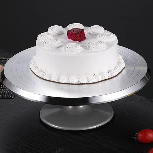 Въртяща се Поставка за торта от алуминиева Сплав N / Б, 10-Инчов Въртящи се Въртяща Маса за Торта Материал от Хранително-Алуминиева