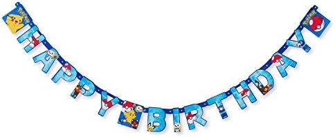 Американски поздравителни аксесоари за парти с покемонами, на хартиен банер за парти по случай рожден ден, 1 брой - 5832380