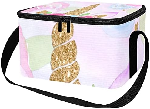 Чанта за обяд GUEROTKR за Мъже, Изолиран Обяд-Бокс, Кутия за Обяд за Възрастен, розово цвете животински модел на еднорога