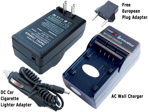 iTEKIRO AC Стенно Зарядно за Кола dc Комплект за Sony DCR-HC27E DCR-HC28 DCR-HC28E DCR-HC30 DCR-HC30E + iTEKIRO 10-в-1 USB