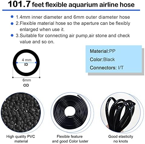 NestBasics 101,7 подножието черна аквариумная въздушна тръба 12 въздушни камъни за аквариума 12 Контролни стойности аквариум за