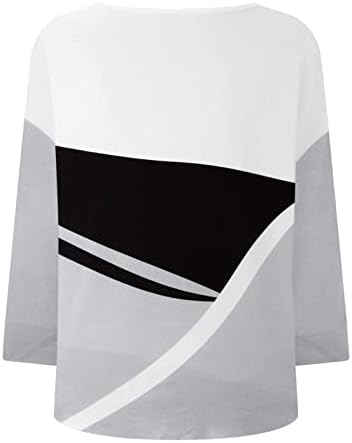Работна Блуза KANGMOON, по-Големи Размери, Дамски Блуза С V-образно деколте, Модерна Блуза С Геометричен Принтом, Дълъг