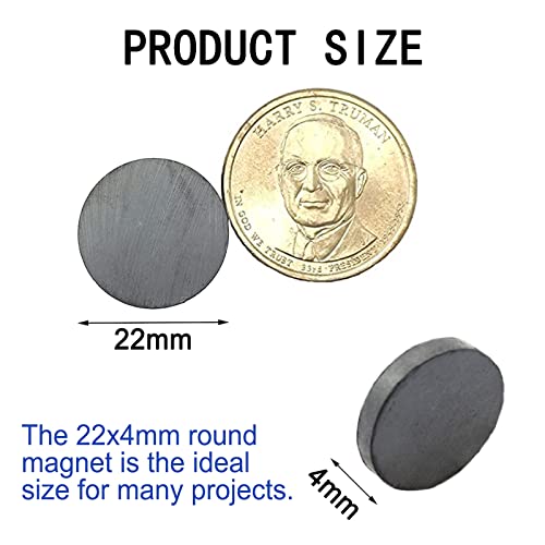 72 Опаковки магнити 22 mm x 4 mm, за да се работи със самозалепваща основа, Керамични Магнити, Кръгли Дискови Магнити, е подходящ за бутони, хладилник, чаши Направи си сам,