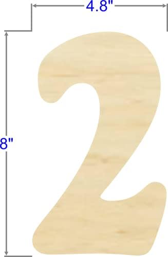 Комплект от 8 дървени цифри от Балтийско бреза с размер 1,8 инча x 1/4 инча, направени шрифт Goudy, за diy от дърво, художествени
