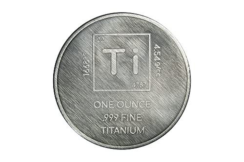 Титан кръг с тегло 1 унция - .999 Чисто Химичен елемент, изработени от уникални метали