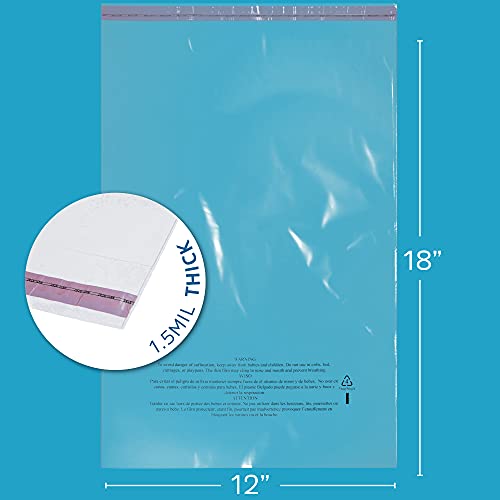 GPI - Опаковка от 200 прозрачни найлонови торбички 12 x 18 инча с самоуплотняющимся покритие, 1,5 Mils - Затваряне на найлонови