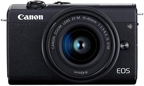 Беззеркальная фотоапарат Canon EOS M200 с обектив EF-M 15-45 мм f / 3.5-6.3 is STM, черен цвят, комплект филтри 49 мм, SDHC