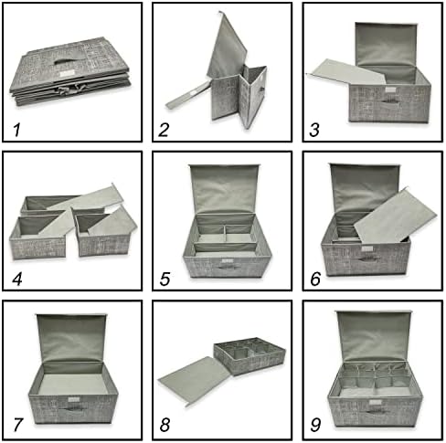 iPreference Разделител за чекмедже за съхранение на 6 опаковки Организаторите за чекмеджета и приспособления със Сгъваеми