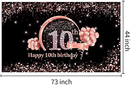 Декорация на 10-ти Рожден Ден за Момичета, Аксесоари за Декор за рождения Ден на 10-Годишна Давност, Подпори за Фотобудки с Надпис Happy Ten Birthday от Розово Злато и Розово
