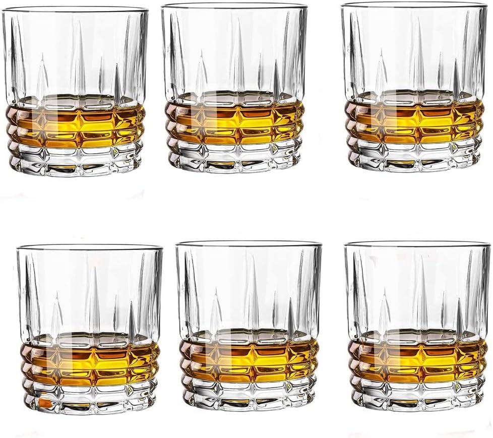 Комплект кристални чаши за уиски CHIRAG ЕХТ, 6 бр - 300 мл, Бар на чаша за пиене, бърбън, Уиски, Лепенката, Коктейли, ракия