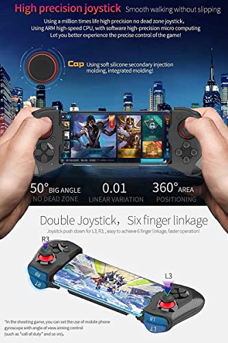 Мобилен гейминг контролер Джосо за iPhone, Android, PC, Steam, Direct играта, 15 часа възпроизвеждане, Контролер телефон,