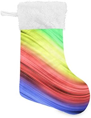 Коледни Чорапи ALAZA в Цветна Ивица, с Преливащи се цветове Класически Персонализирани Големи Чулочные Украса за Семейни Тържества, декорация
