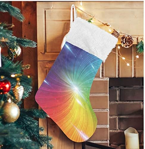 Коледни Чорапи ALAZA с Абстрактно Розови Завитком, Класически Персонализирани Големи Чулочные Украса за Семейни Тържества, декорация за Партита, 1 опаковка, 17,7