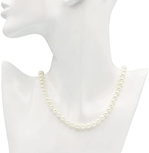 Уникално Перлена Огърлица от бяло Сладководни Култивирани перли 14К Злато 6-6,5 мм, качество AAA, 16, 18, 20 инча