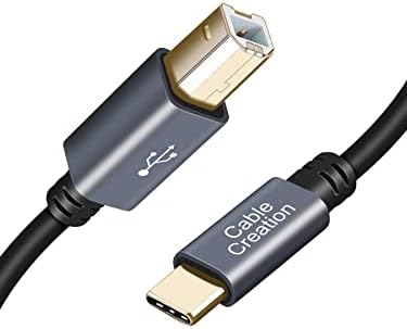 CableCreation Кабел за принтер USB B-C USB 3,3 метра, кабел за принтер USB C-USB B за MacBook Pro, Air, USB кабел C-MIDI за дигитално