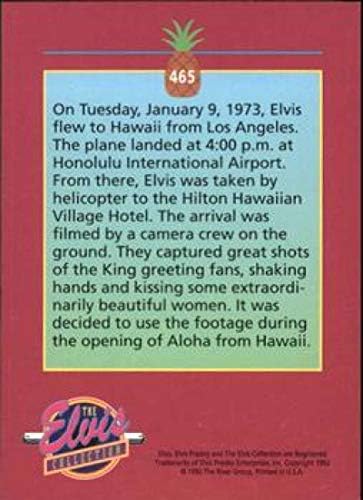 1992 The River Група Elvis The Collection Неспортивный #465 вторник /9 януари 1973г./Елвис пристигна на Официална визитната картичка Стандартен размер с образа на Краля