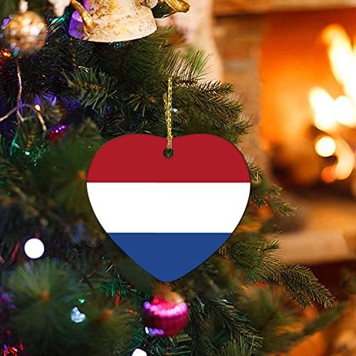 Украшение Холандия Национален Флаг Керамични Коледни Украси 3 Инча Модерен Украшение Ретро Украса на Коледна Елха, за Подарък на Приятел