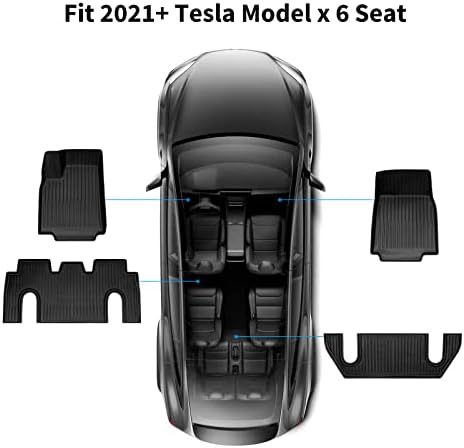 HANSSHOW Подходящ за Tesla Model X 2022 2023 Подложка За пода 6 Местен Премия при всякакви метеорологични условия без хлъзгане