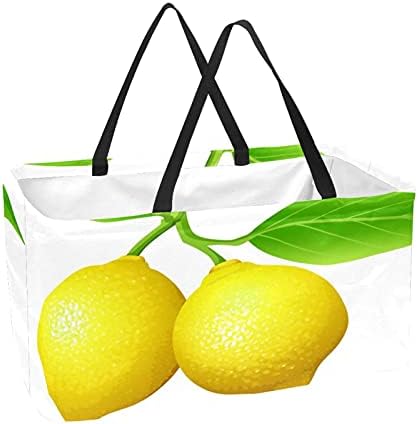 50Л Чанти за пазаруване Ярко Жълт Лимон Плод Сгъваема Кутия За Покупки на Продукта Чанта-Тоут с Дръжки, Множество