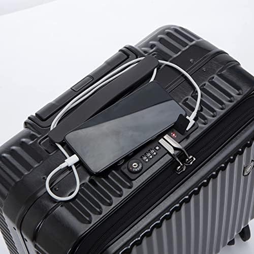 Ръчния багаж S Unite Star 18 инча с Преден джоб за лаптоп, Лек Куфар със здрав корпус от ABS + PC + Алуминиева дограма с TSA заключване,