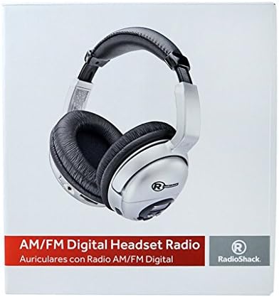 Стерео слушалки RadioShack Цифров AM/FM FM стерео слушалки с 20 настроени станции канали и функция E-Bass, с възможност за използване