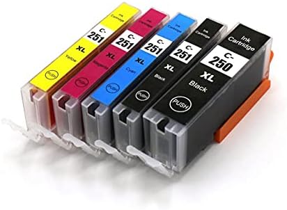 Цветно Мастило касета премиум-клас PGI-250/C-250 и CLI-251/C-251 за мастило за принтер, Съвместима Касета с мастило за принтер Canon PIXMA MX922 IX6820, 5 опаковки