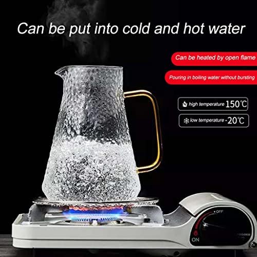 Стъклена кана с чаша, Нощни стомна за вода 50/60 грама - за студен чай, сок, Мляко, кафе, плодове топли и студени напитки, могат да се мият в съдомиялна машина (Цвят: прозр