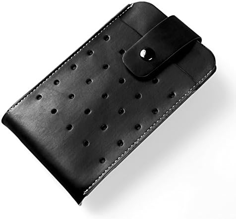 Чанта-портфейл HTC Play от изкуствена кожа, здрав кобур с цип линия, външен слот чудесно за разходки на открито, разходки (черен)