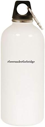 Продукти Molandra #beerunderthebridge - Хэштег 20 грама Бяла Бутилка за вода от Неръждаема Стомана с карабинер, Бяла