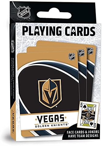 Семейни игри MasterPieces - карти за Игра NHL Vegas Golden Knights - Официално лицензирана тесте карти за игра за възрастни, деца и семейство