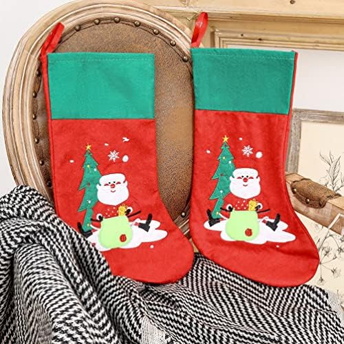 VICASKY Подарък Пакет Santa Коледни Чорапи на Дядо Коледа Чорапи за направи си САМ Коледна Камина Висящи Украси за Коледната Елха Украса Червен Коледен Декор