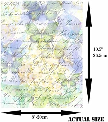 Оризова хартия Jade Butterfly Черница, 8 x 10.5 инча - 6 x Различни Печатни Изображения на хартия Черница 30gsm с Видими Влакна