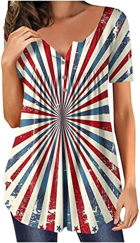 Дамски Летни Блузи, 4-ти Четвърти юли Патриотични САЩ, Американския Флаг, Тениски в Звездната Ивица, Ден на Независимостта, Блузи-Ризи ~