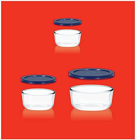 Комплект стъклени съдове за съхранение на хранителни продукти Огнеупорно Simply се Съхранява от 6 теми с капак, Кръгли Стъклени Съдове за съхранение на 7 чаши, 4 чаши и 2