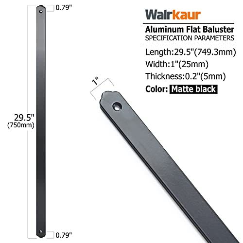 Алуминиеви Подпорка Walrkaur Standard за огради, веранди (Преки-БРОЙ/25, черни-29,5 инча)