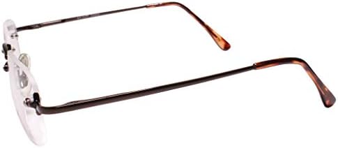 Правоъгълни Очила за четене с Прозрачен Бифокальным Баркод 2.25 в Кафява Рамка Без рамки