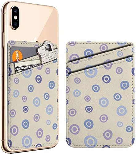 (Декоративни кръгове) Стикер за мобилния телефон на лична карта, Кредитна карта, Кожен Държач, джоб за портфейла, калъф, Съвместим с iPhone, Samsung Galaxy с Android