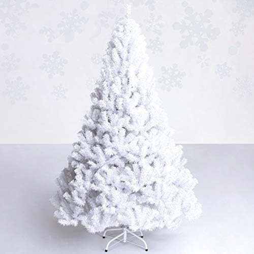 Коледно дърво ZPEE от Бяло PVC, Изкуствена Навесная Гол коледно Дърво с метална стойка, Лесно монтируемая Коледна украса, Борова Елха,