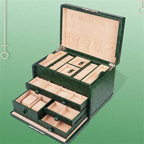N/A Многофункционална кутия за съхранение на бижута с ключалка Голям капацитет в Европейски стил, Часовник, Колие (Цвят:
