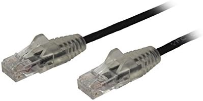 StarTech.com CAT6 Кабел 6 инча - Тънък пластир кабел CAT6 - Черни конектори RJ45 без довършителни Кабел Gigabit Ethernet - 28 AWG