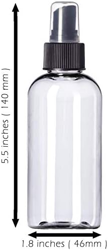 пластмасови, прозрачни бутилки с капацитет от 4 унции (6 опаковки), не съдържат бисфенол А, контейнери за екстракция с спрей за капак, етикети,