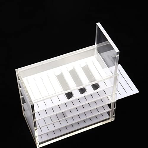 Muzrunq акрилни козметичен куфар за съхранение, кутия за съхранение на миглите, прозрачен органайзер за грим, 5 слоя, инструменти за изграждане