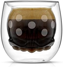 Чаши за еспресо JoyJolt с панталони Мики и Мини пола 3D на 2 унция. Чаши за еспресо с двойни стени (2 бр.) Малки чаши за кафе от стъкло