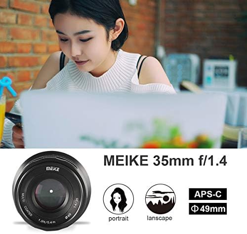 Обектив MEKE MK-35mm F1.4 APS-C с ръчно фокусиране и голяма бленда, Съвместим с беззеркальной фотоапарат Nikon Z-Mount Z50