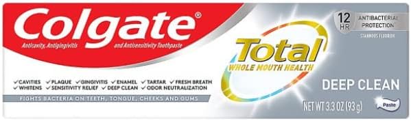 Паста за зъби Colgate Total, Дълбоко почистване и 3,3 унции - Опаковка от 2